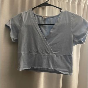 cropped blue cross over tank